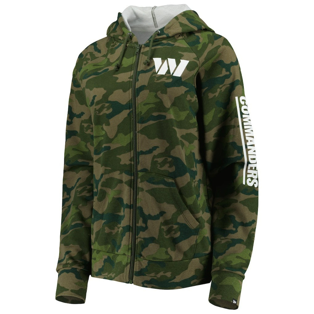 Washington Commanders New Era Women's Raglan Full-Zip Hoodie - Camo - NFL