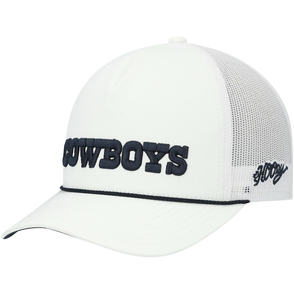 Dallas Cowboys HOOey Wordmark Rope Trucker Snapback Hat - White - NFL