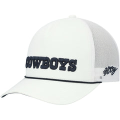 Dallas Cowboys HOOey Wordmark Rope Trucker Snapback Hat - White - NFL