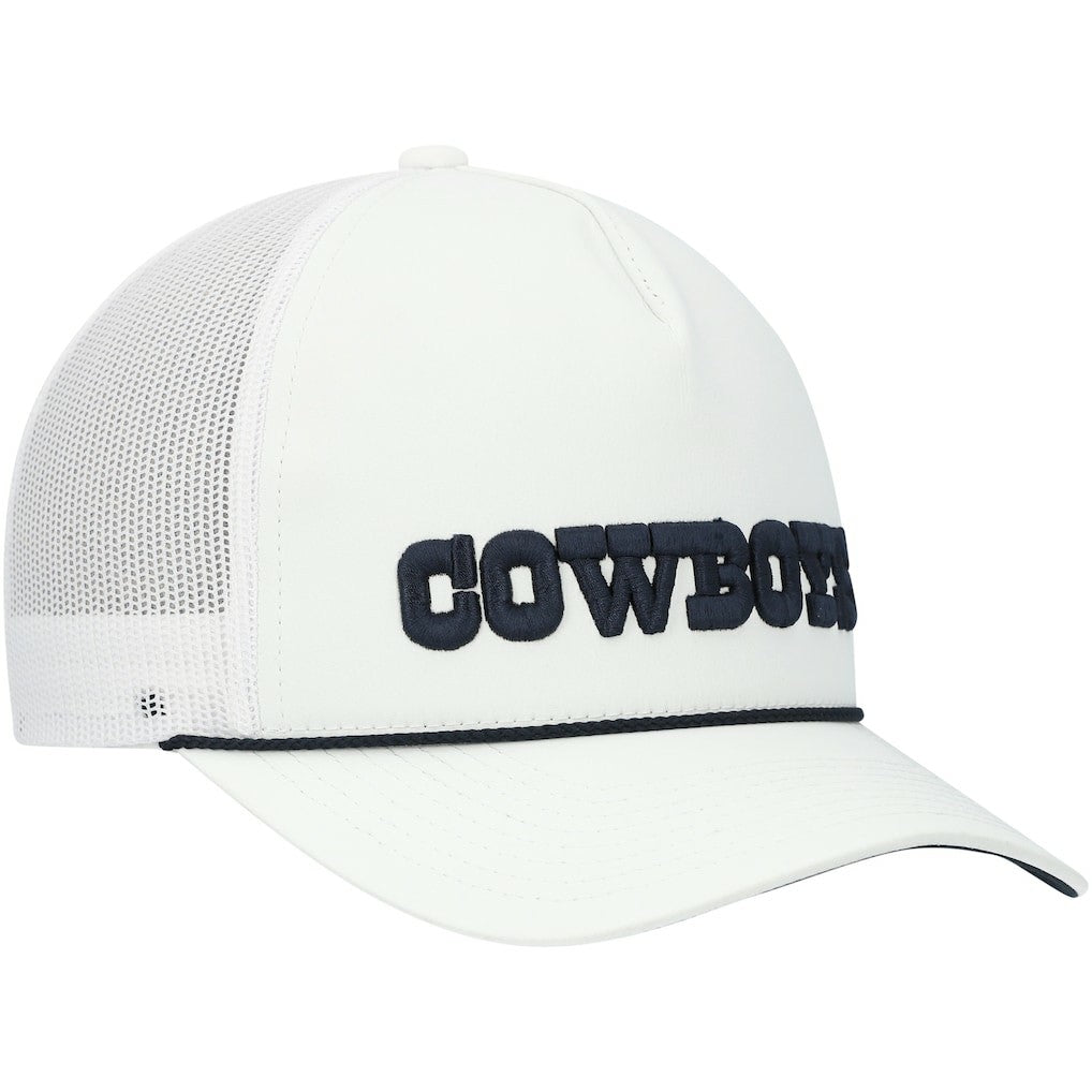 Dallas Cowboys HOOey Wordmark Rope Trucker Snapback Hat - White - NFL