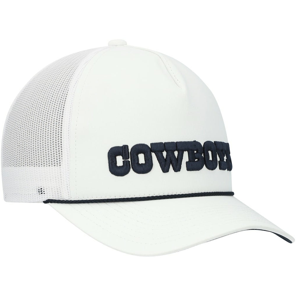 Dallas Cowboys HOOey Wordmark Rope Trucker Snapback Hat - White - NFL