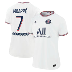 Jordan - Kylian Mbappé Paris Saint-Germain Jordan Brand Women's 2021/22 Fourth Replica Jersey - White