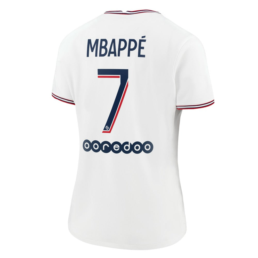Jordan - Kylian Mbappé Paris Saint-Germain Jordan Brand Women's 2021/22 Fourth Replica Jersey - White