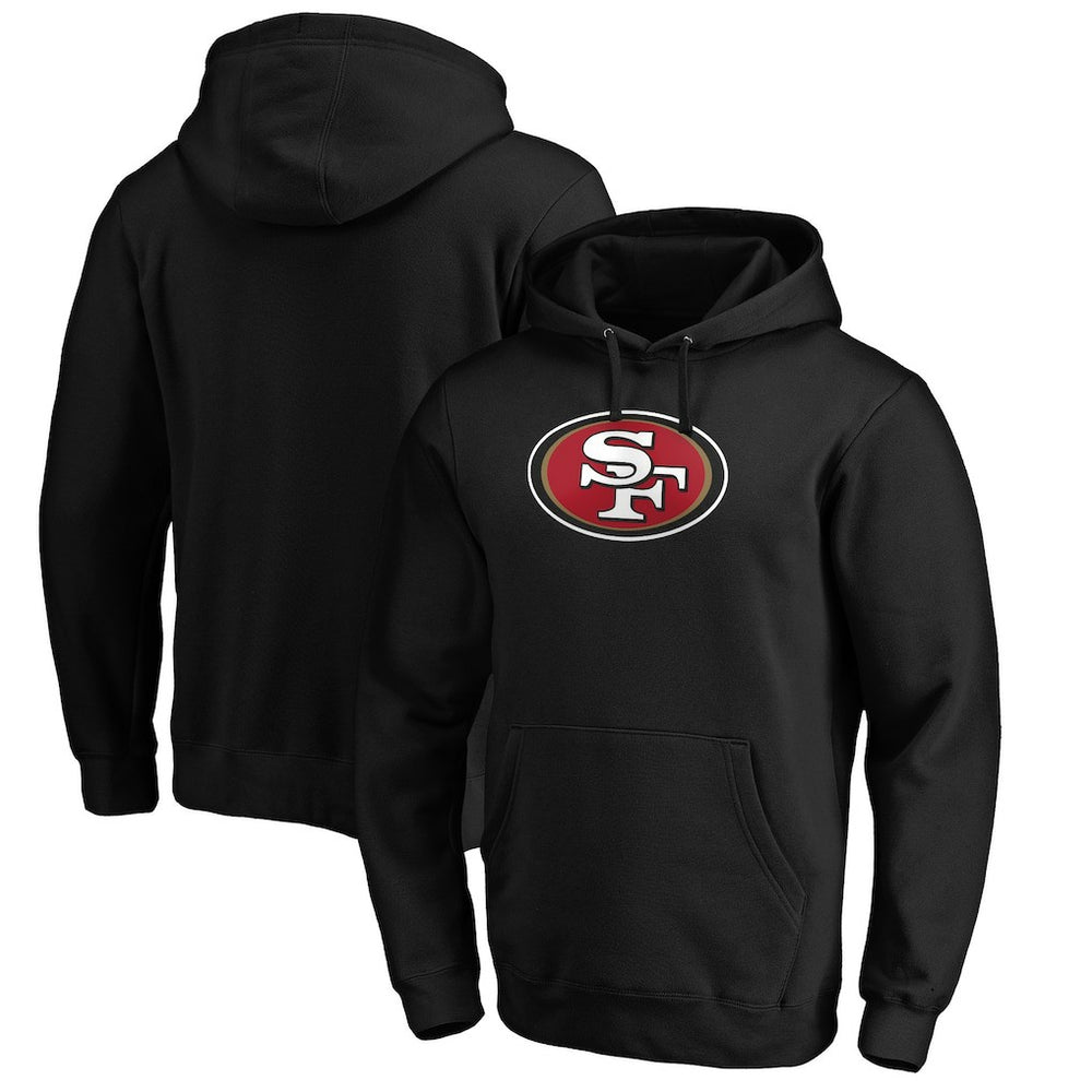 San Francisco 49ers Primary Logo Fitted Pullover Hoodie - Black - NFL