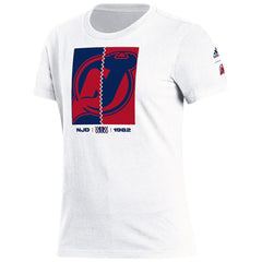 New Jersey Devils adidas Women's Reverse Retro 2.0 Playmaker T-Shirt - White | Adidas Clearance