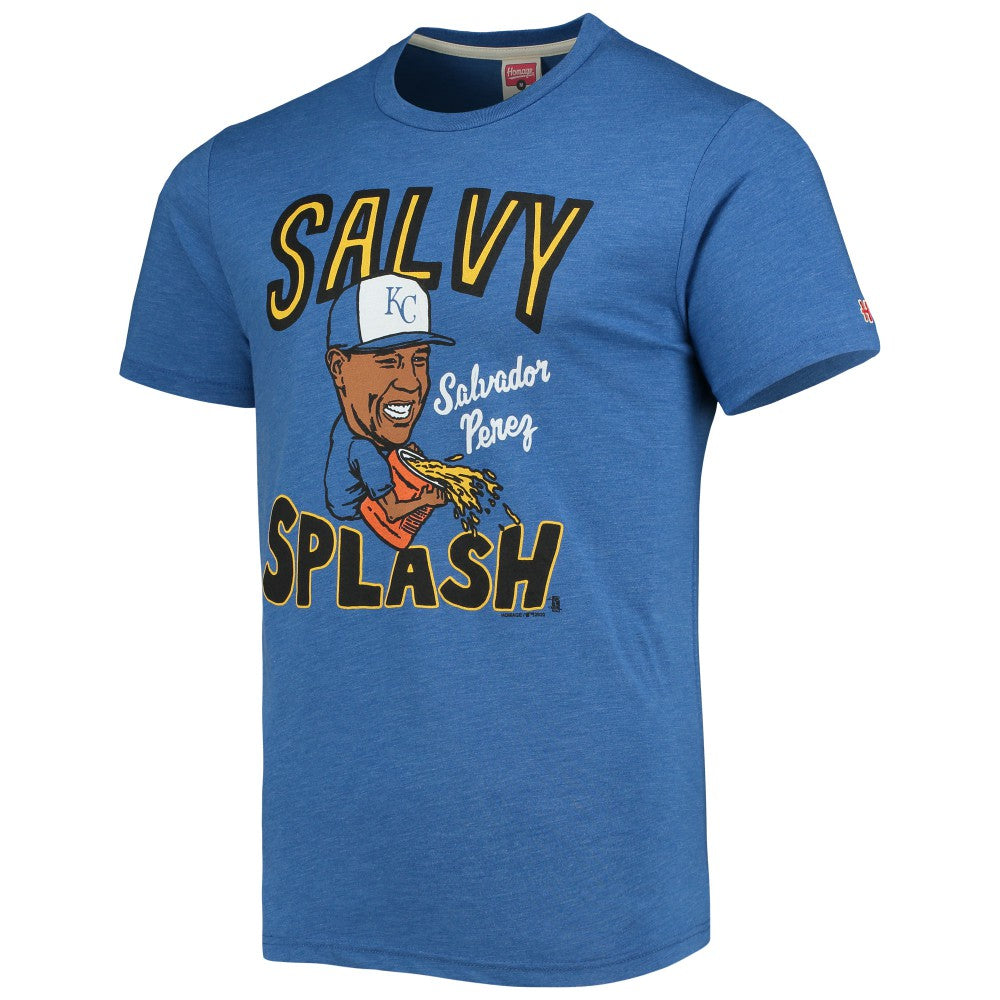 Salvador Perez Kansas City Royals Homage Caricature Tri-Blend T-Shirt for sale