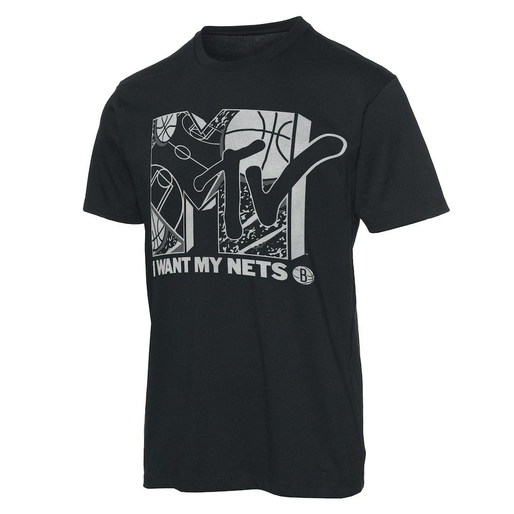 Brooklyn Nets Junk Food NBA x MTV I Want My T-Shirt Black