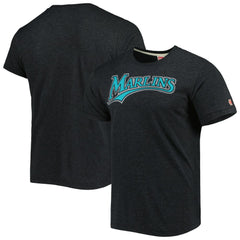 Miami Marlins Homage Hand-Drawn Logo Tri-Blend T-Shirt Discount
