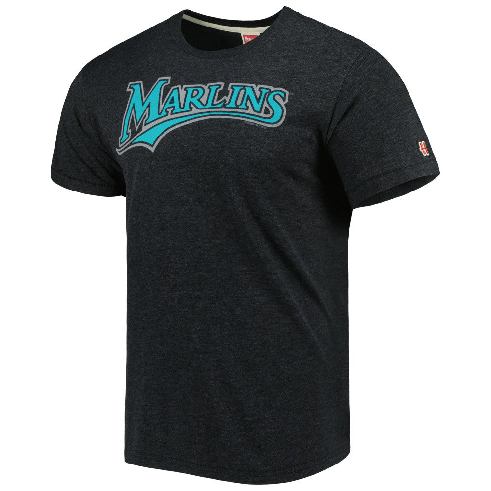 Miami Marlins Homage Hand-Drawn Logo Tri-Blend T-Shirt Discount