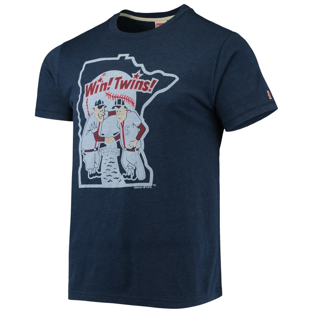 Minnesota Twins Homage Hand-Drawn Logo Tri-Blend T-Shirt Sale