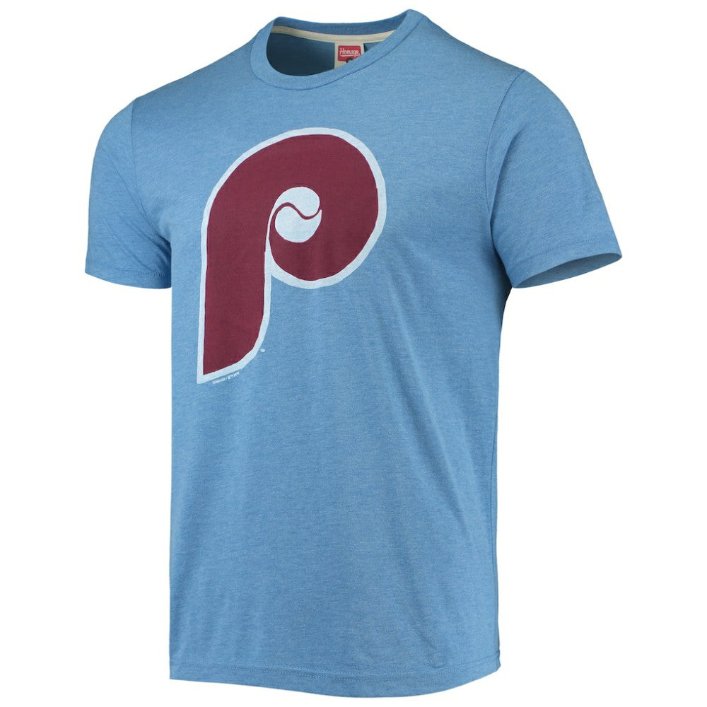 Philadelphia Phillies Homage Hand-Drawn Logo Tri-Blend T-Shirt Outlet