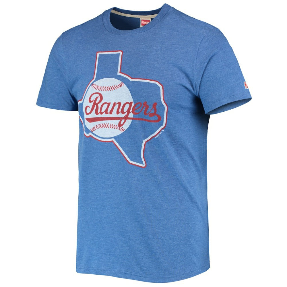 Texas Rangers Homage Hand-Drawn Logo Tri-Blend T-Shirt Outlet