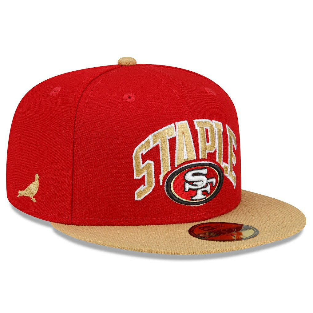 San Francisco 49ers New Era NFL x Staple Collection 59FIFTY Fitted Hat - Scarlet/Gold - NFL