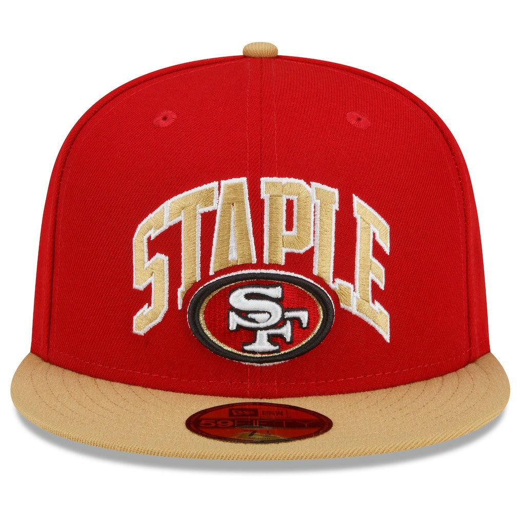 San Francisco 49ers New Era NFL x Staple Collection 59FIFTY Fitted Hat - Scarlet/Gold - NFL