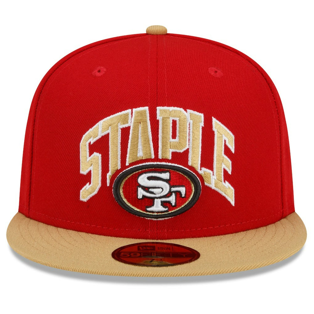 San Francisco 49ers New Era NFL x Staple Collection 59FIFTY Fitted Hat - Scarlet/Gold - NFL