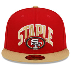 San Francisco 49ers New Era NFL x Staple Collection 59FIFTY Fitted Hat - Scarlet/Gold - NFL