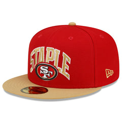 San Francisco 49ers New Era NFL x Staple Collection 59FIFTY Fitted Hat - Scarlet/Gold - NFL