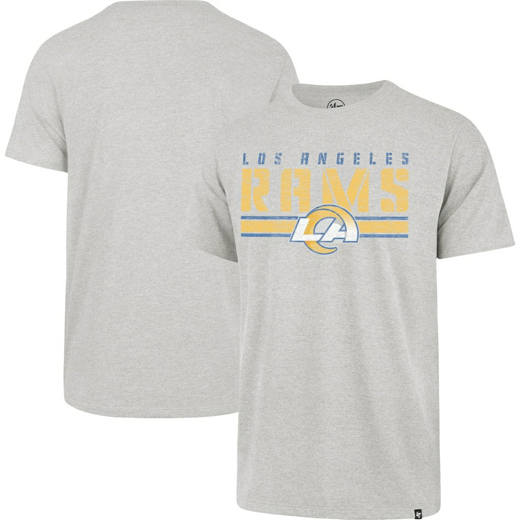 Los Angeles Rams '47 Stripe Thru Franklin T-Shirt - Heathered Gray - 47 brand
