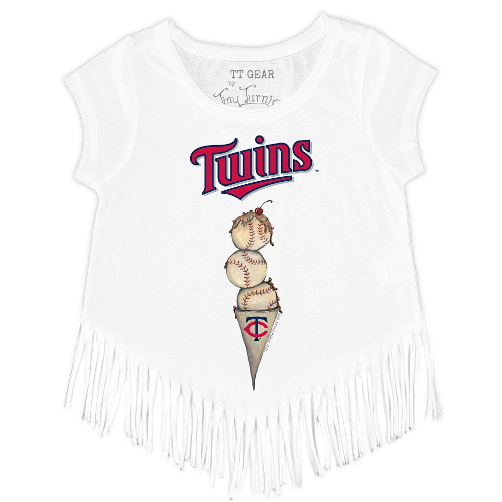 Minnesota Twins Tiny Turnip Girls Youth Triple Scoop Fringe T-Shirt for sale