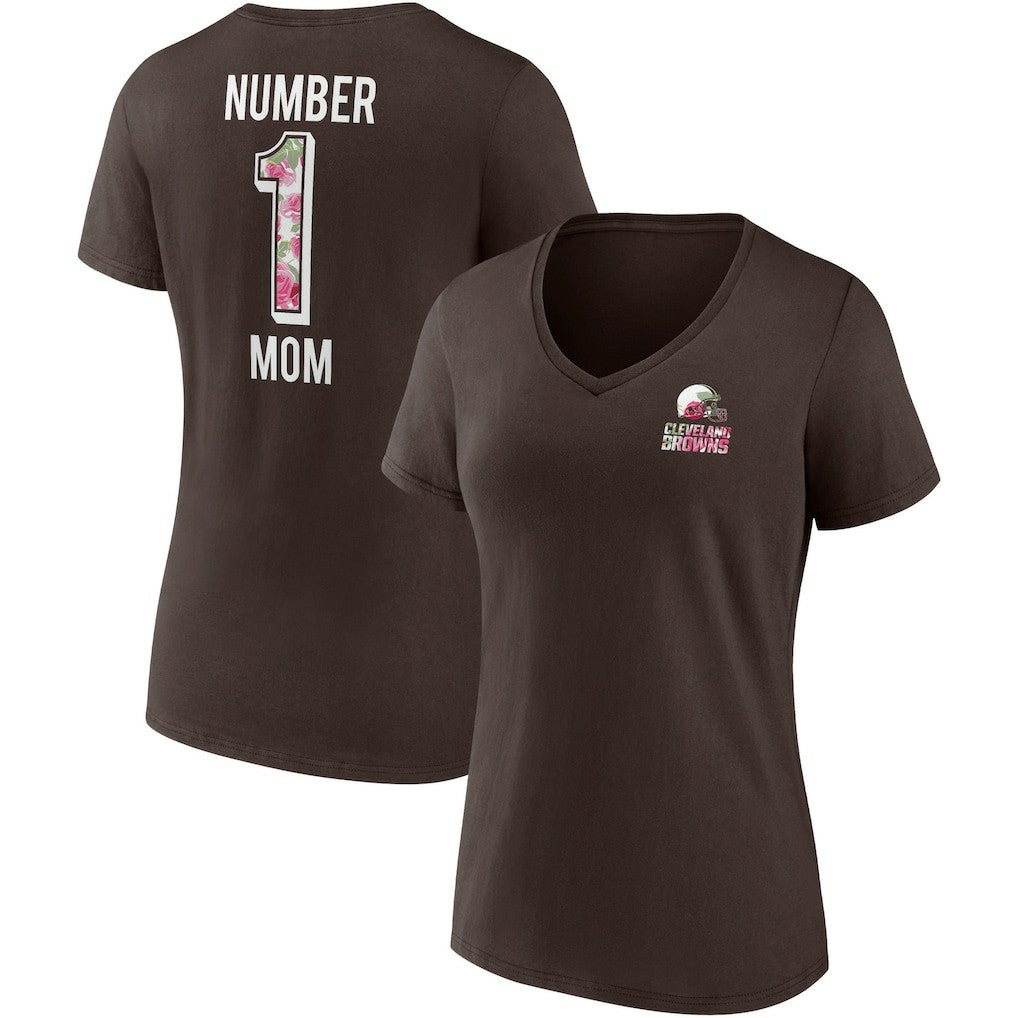 Cleveland Browns Women's Team Mother's Day V-Neck T-Shirt - Brown - Fanatics