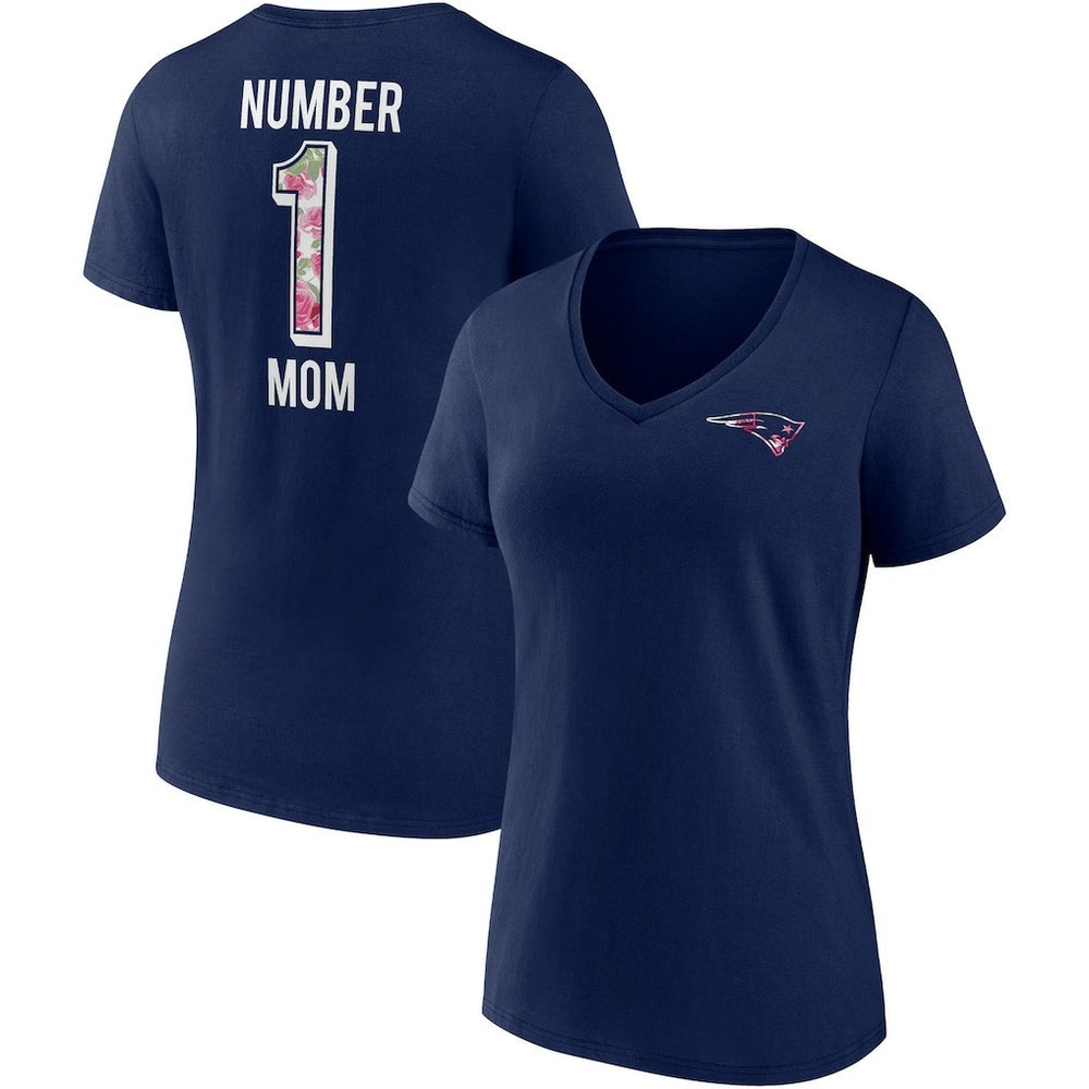 New England Patriots Women's Team Mother's Day V-Neck T-Shirt - Navy - Fanatics
