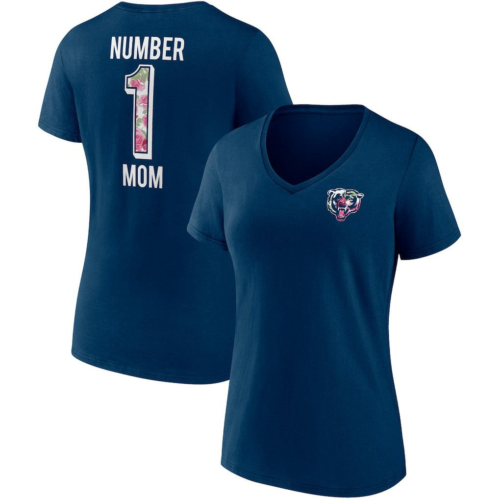 Chicago Bears Women's Team Mother's Day V-Neck T-Shirt - Navy - Fanatics