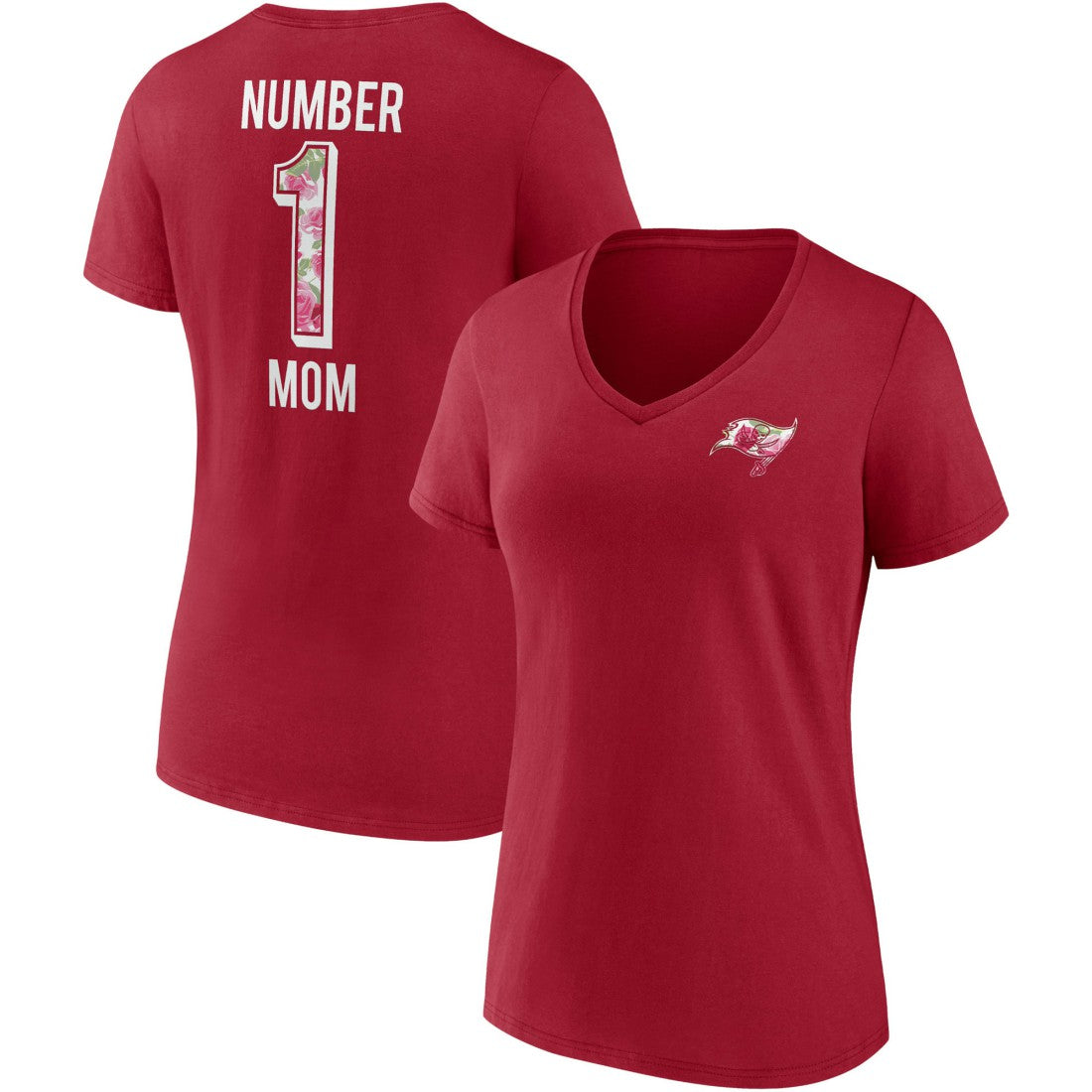 Tampa Bay Buccaneers Women's Team Mother's Day V-Neck T-Shirt - Red - Fanatics