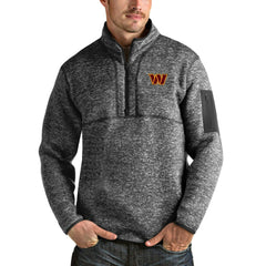 Washington Commanders Antigua Fortune Quarter-Zip Pullover Jacket - Heathered Charcoal - NFL