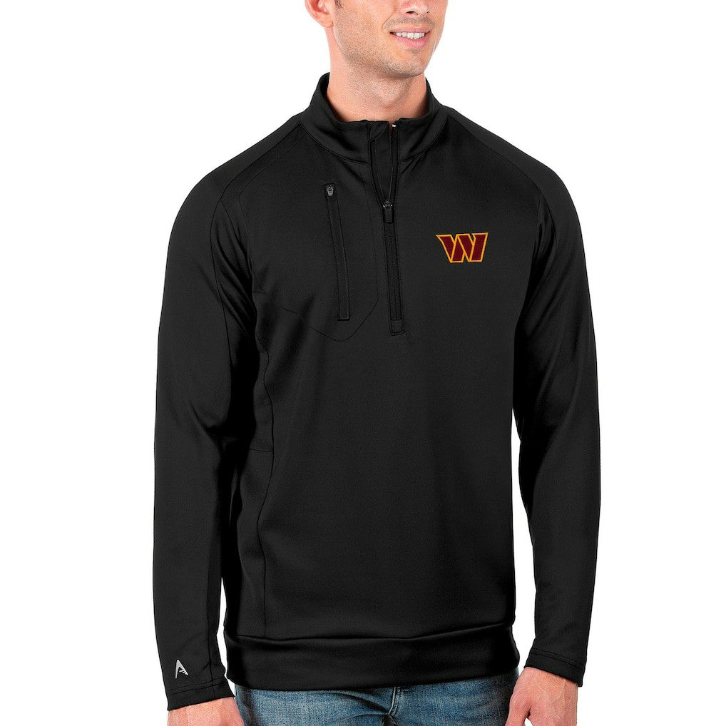 Washington Commanders Antigua Generation Quarter-Zip Pullover Top - Black - NFL