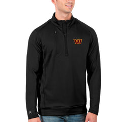 Washington Commanders Antigua Generation Quarter-Zip Pullover Top - Black - NFL