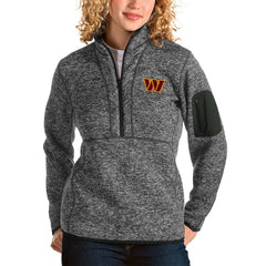 Washington Commanders Antigua Women's Fortune Quarter-Zip Pullover Jacket - Heathered Charcoal - NFL