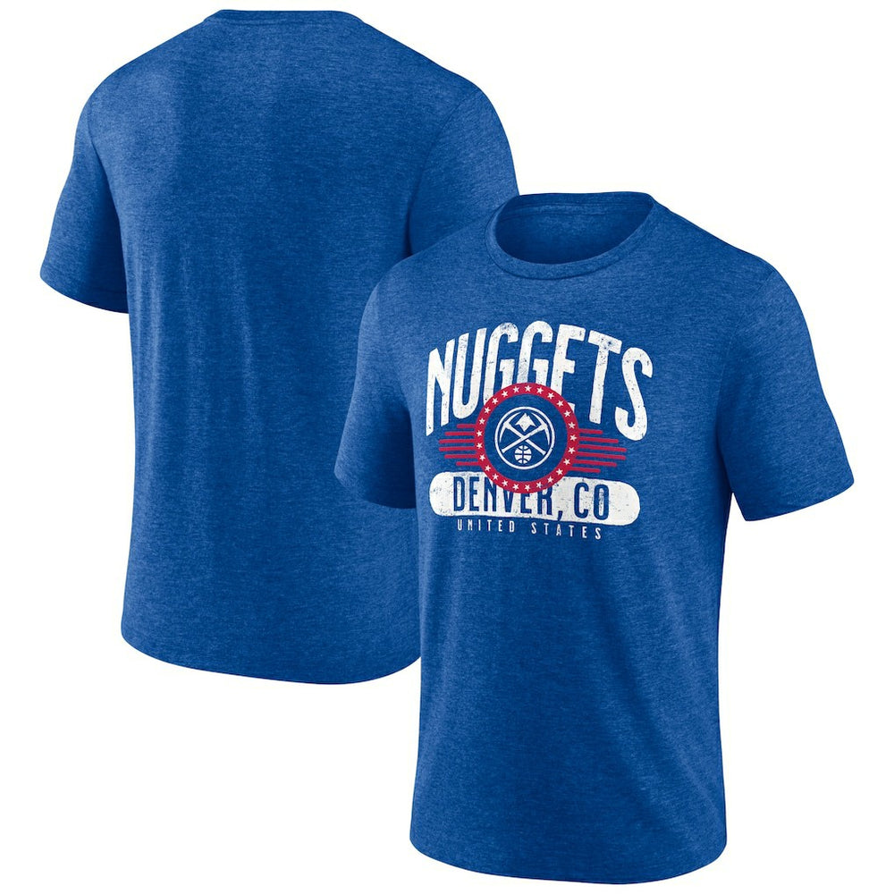 Denver Nuggets Badge of Honor Tri-Blend T-Shirt Royal