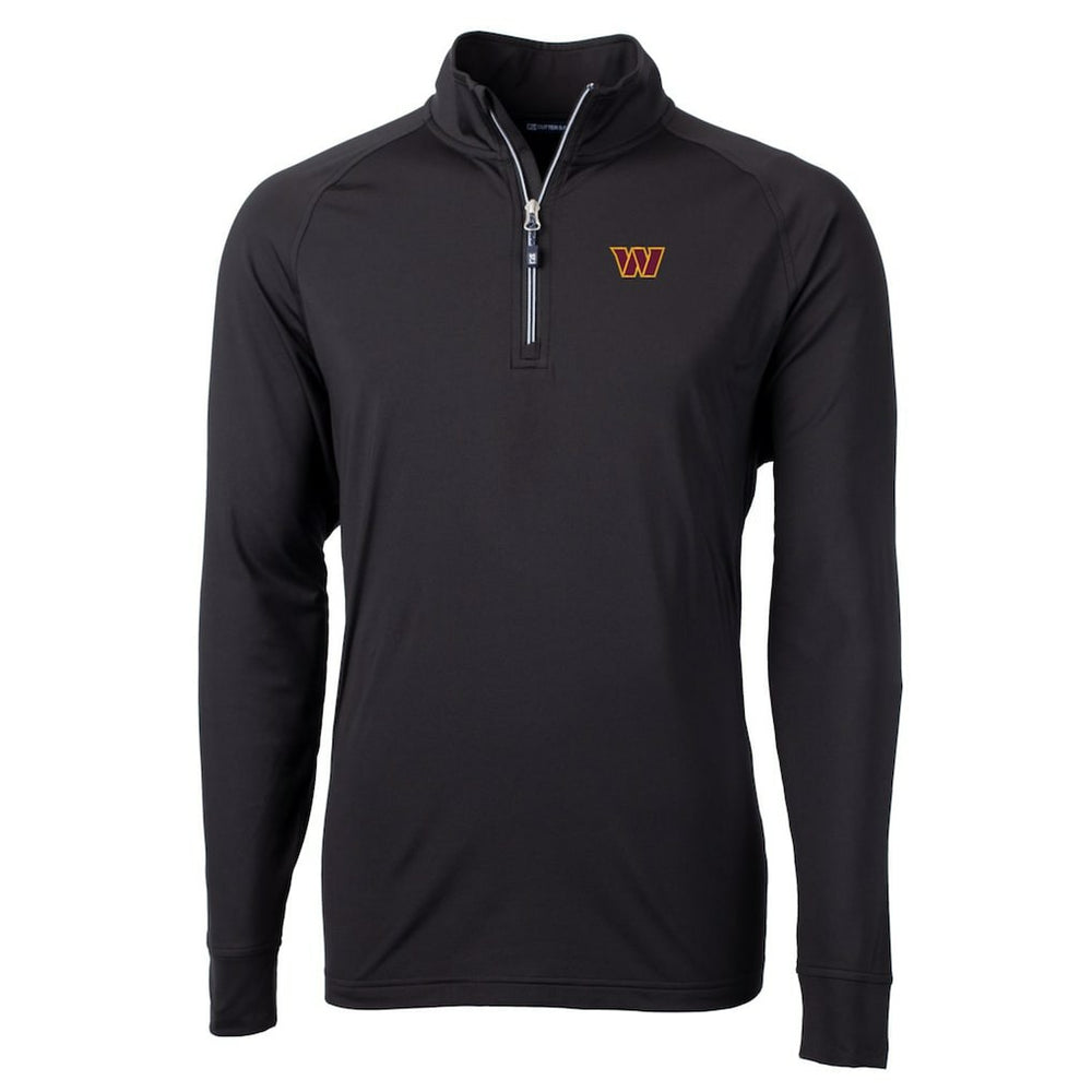 Washington Commanders Cutter & Buck Adapt Eco Stretch Quarter-Zip Pullover Jacket - Black - NFL