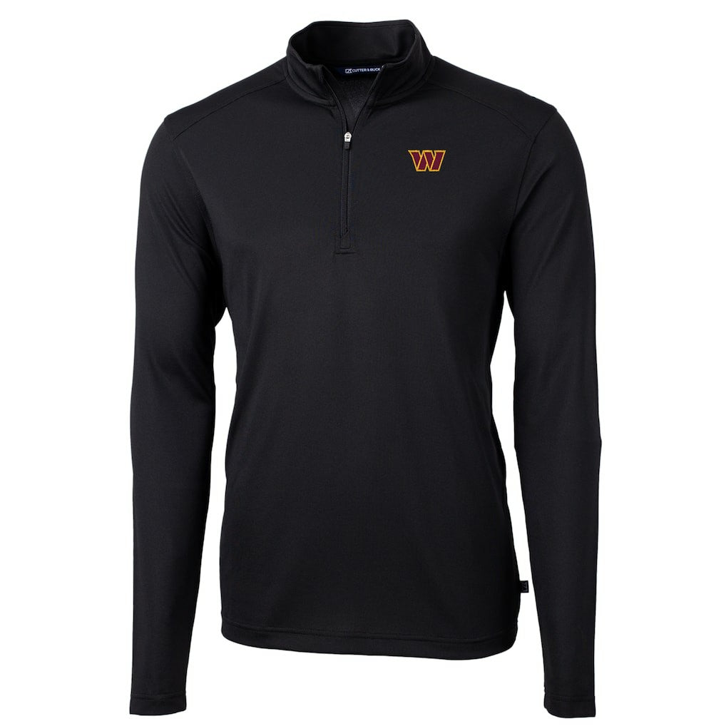 Washington Commanders Cutter & Buck Virtue Eco Pique Half-Zip Pullover Jacket - Black - NFL