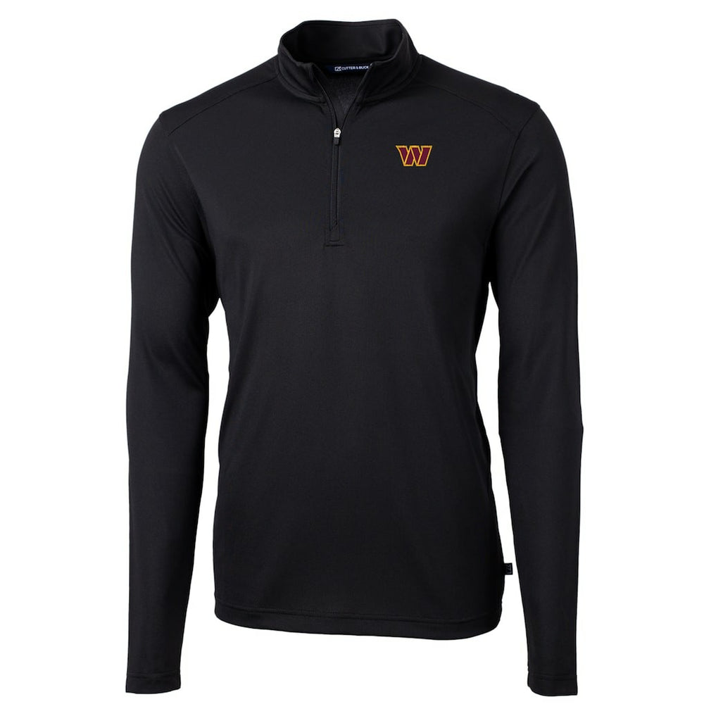 Washington Commanders Cutter & Buck Virtue Eco Pique Half-Zip Pullover Jacket - Black - NFL