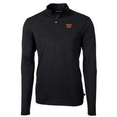 Washington Commanders Cutter & Buck Virtue Eco Pique Half-Zip Pullover Jacket - Black - NFL