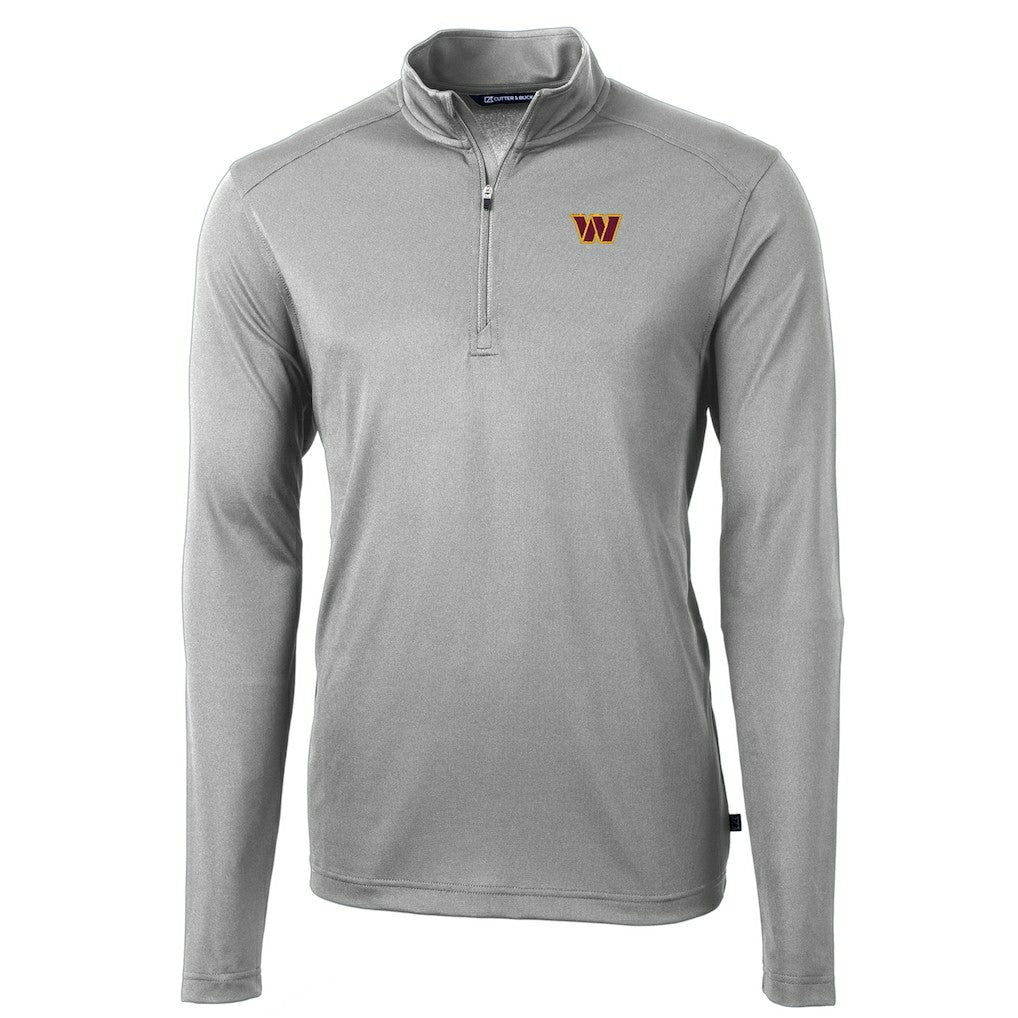 Washington Commanders Cutter & Buck Virtue Eco Pique Half-Zip Pullover Jacket - Gray - NFL