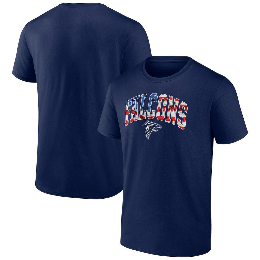 Atlanta Falcons Banner Wave Logo T-Shirt - Navy - NFL