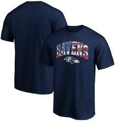 Baltimore Ravens Banner Wave Logo T-Shirt - Navy - NFL