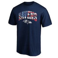 Baltimore Ravens Banner Wave Logo T-Shirt - Navy - NFL