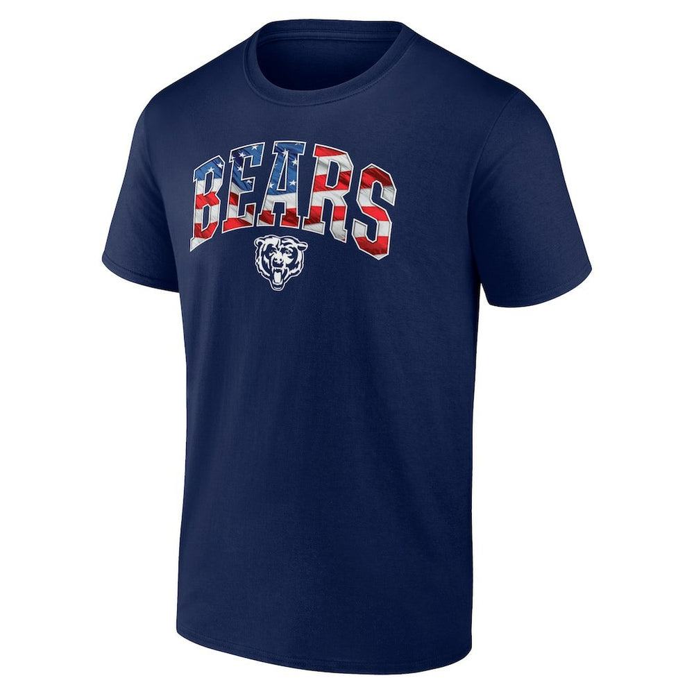 Chicago Bears Banner Wave Logo T-Shirt - Navy - NFL