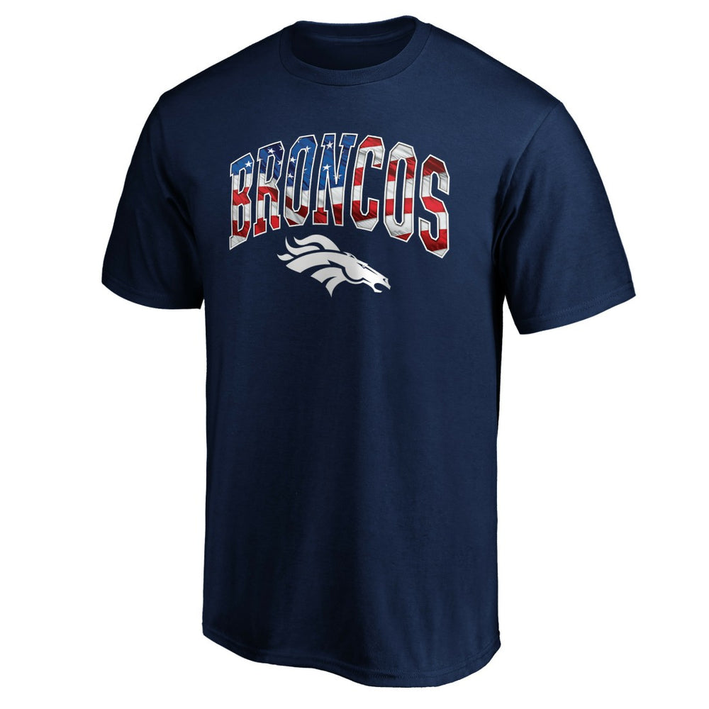 Denver Broncos Banner Wave Logo T-Shirt - Navy - NFL