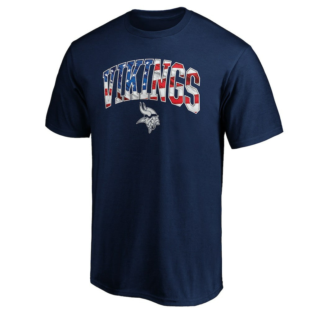 Minnesota Vikings Banner Wave Logo T-Shirt - Navy - NFL