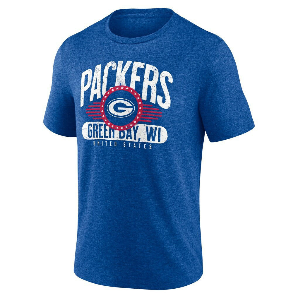 Green Bay Packers Badge of Honor Tri-Blend T-Shirt - Royal - NFL