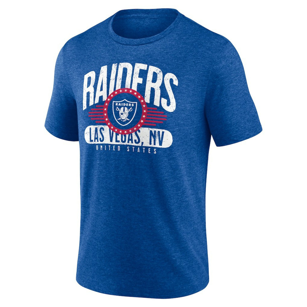 Las Vegas Raiders Badge of Honor Tri-Blend T-Shirt - Royal - NFL