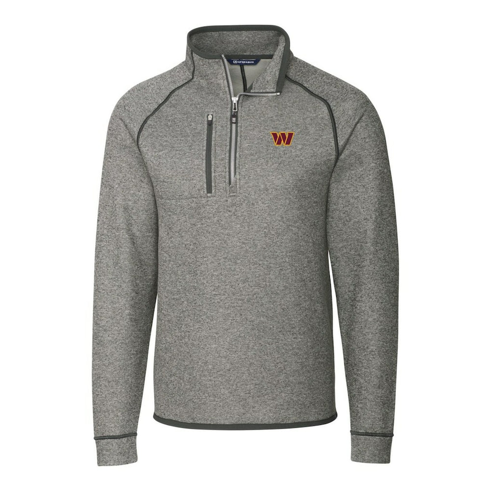 Washington Commanders Cutter & Buck Big & Tall Mainsail Half-Zip Pullover Jacket - Heathered Gray - NFL