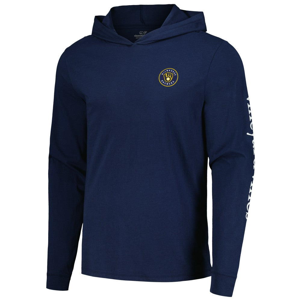 Milwaukee Brewers Vineyard Vines Long Sleeve Hoodie T-Shirt Discount
