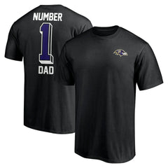 Baltimore Ravens Number One Dad T-Shirt - Black - NFL