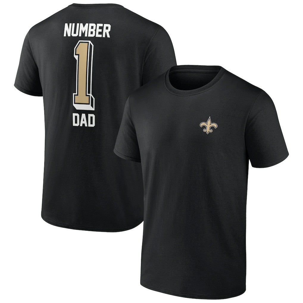 New Orleans Saints Number One Dad T-Shirt - Black - NFL