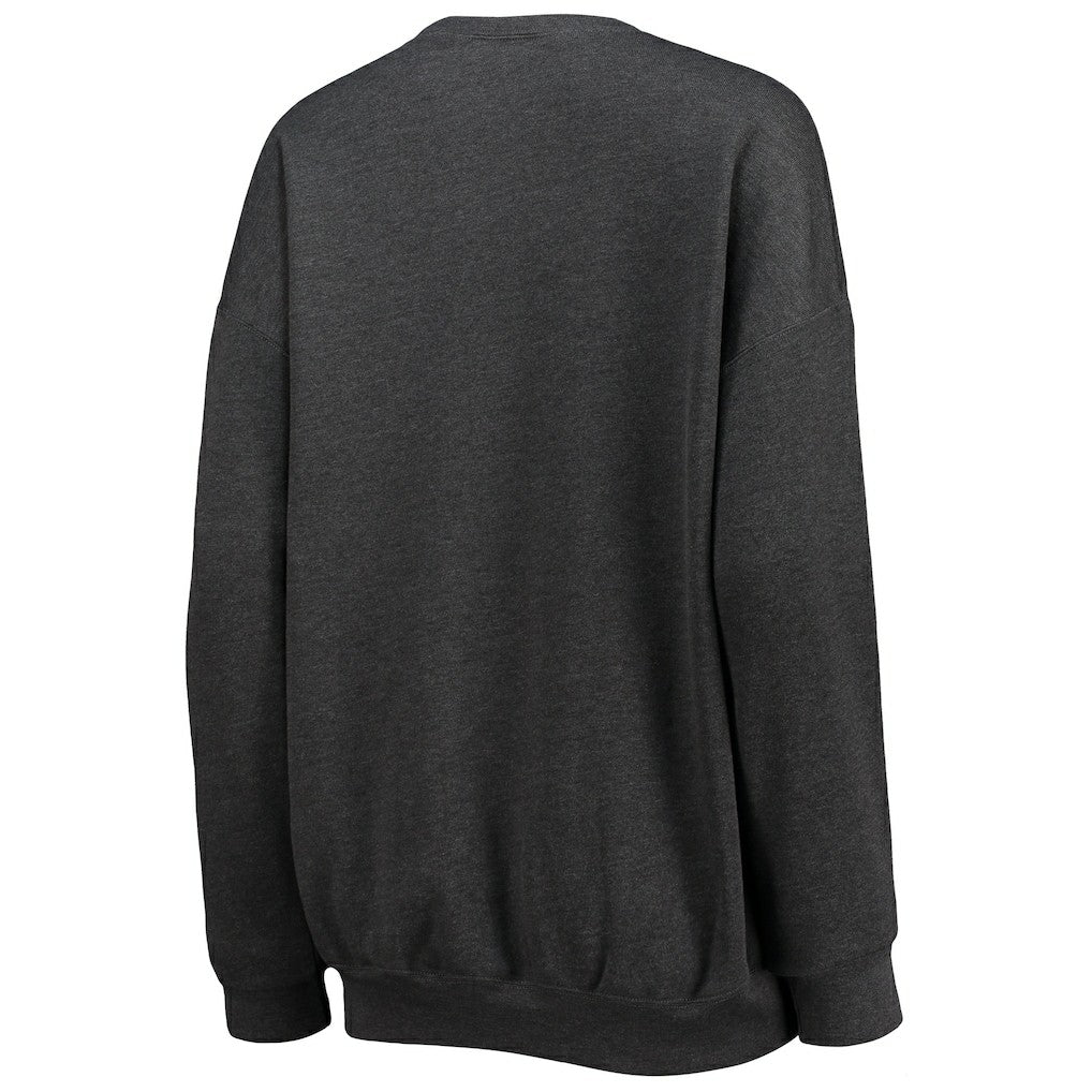 Washington Commanders WEAR by Erin Andrews Women's Oversized Fleece Pullover Sweatshirt - Heathered Charcoal - NFL
